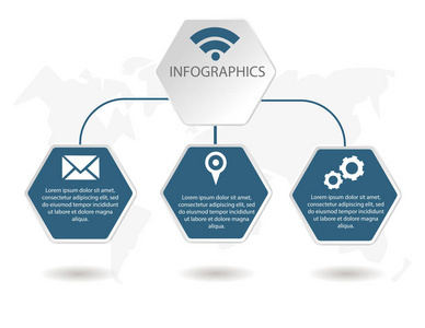 现代矢量插图 三六边形元素与信息模板的商务应用
